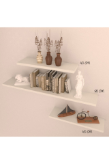 3 Lü Gizli Bağlantılı Raf Set ( 80 - 40 - 40 ) Hareli Ceviz (mat)