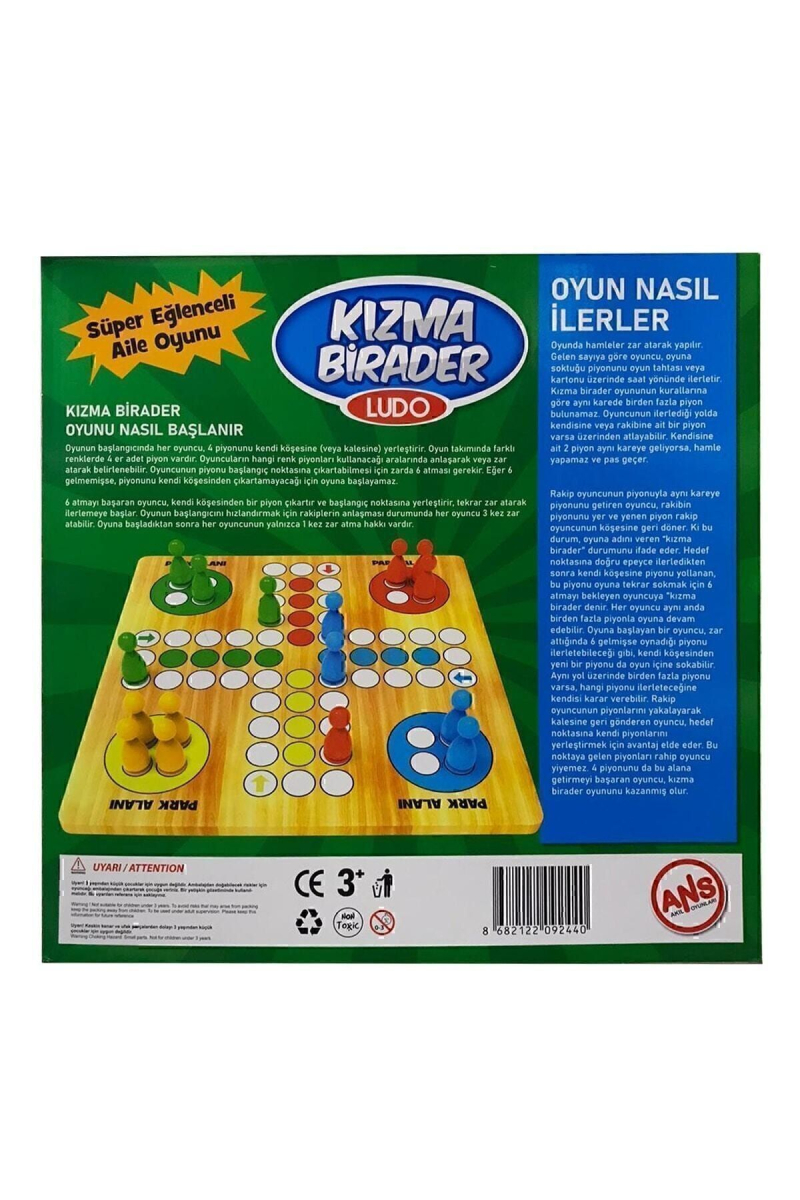 Ahşap Kızma Birader Kutu Oyunu