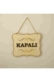 Açık Kapalı Yazılı Levha Ahşap Kabartma Mağaza Kapı Yönlendirme.