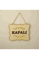Açık Kapalı Yazılı Levha Ahşap Kabartma Mağaza Kapı Yönlendirme.