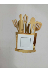 Dekoratif Mutfak Priz Kenarı Süsü Altın Pleksi 1 Adet 13x20cm ( Kendinden Yapışkanlı )