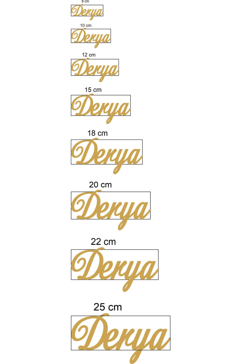 Gold Aynalı Pleksi Isim- Altın Aynalı Pleksi Isim 12 Cm Gold