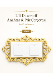 Gold Dekoratif Anahtar Priz Çerçevesi 2'li