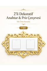 Gold Dekoratif Anahtar Priz Çerçevesi 2'li