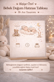 Kişiye Özel Bebek Doğum Hatırası Tablosu – İlk Anı Tasarımı
