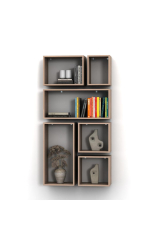 KUTU RAF - MODEL 2 ( DERİNLİK 20 CM ) HARELİ CEVİZ (MAT)