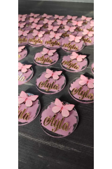 Pleksi̇ Pembe Kelebek Magnet 20adet