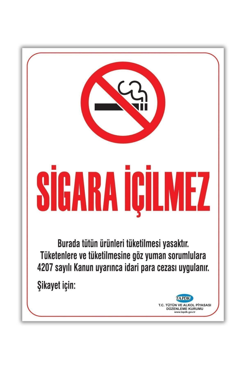 Sigara İçilmez Uyarı İkaz Levhası Folyo Baskı 50x70cm