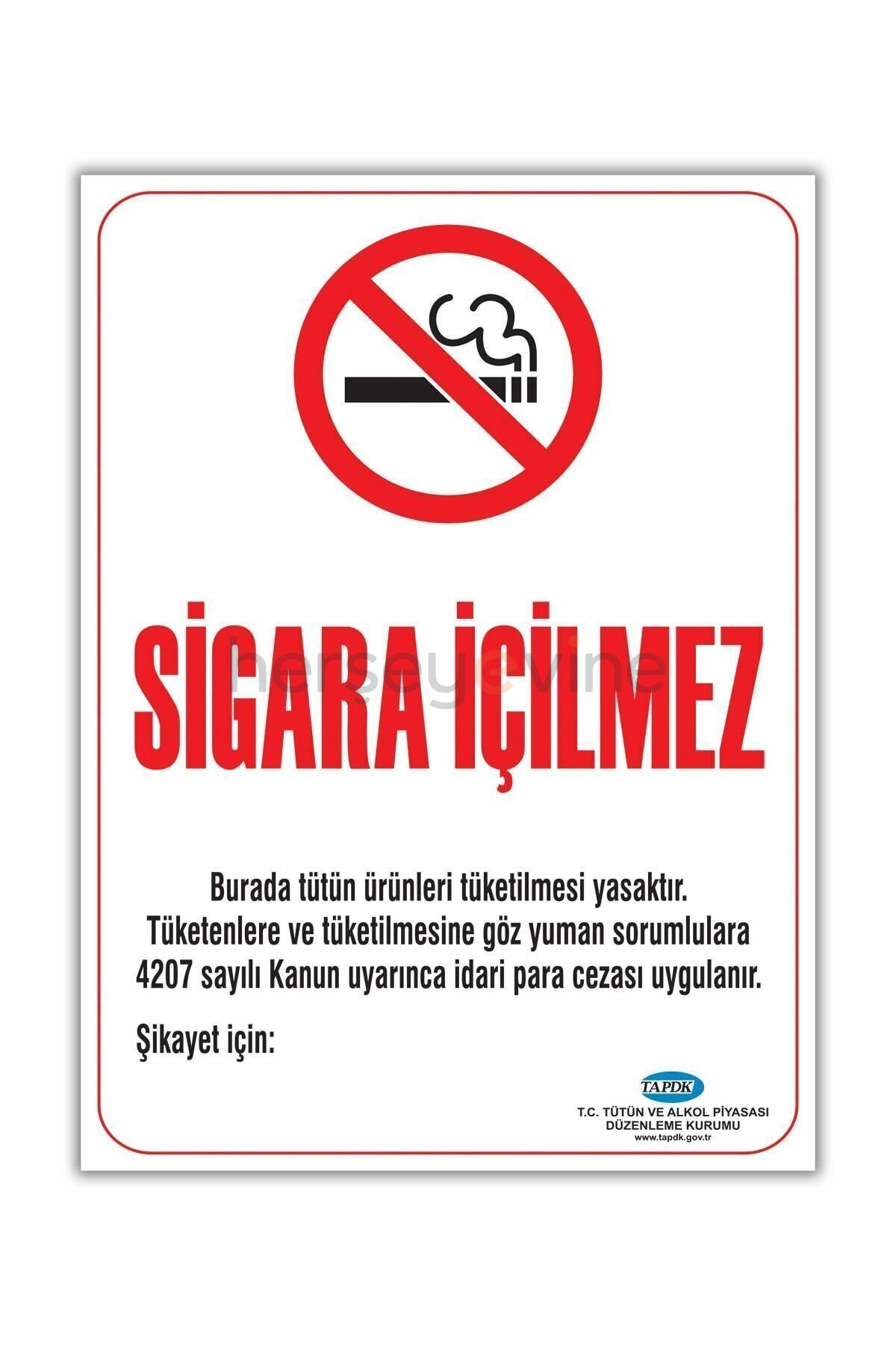 Sigara İçilmez Uyarı İkaz Levhası Folyo Baskı 50x70cm