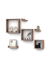TURKO  DUVAR RAF SET HARELİ CEVİZ (MAT)
